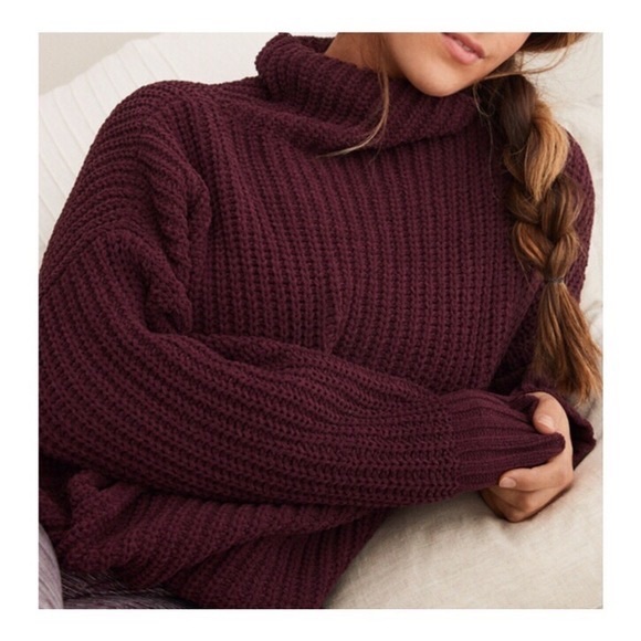 aerie Sweaters - Aerie Maroon Oversized Chenille Sweater